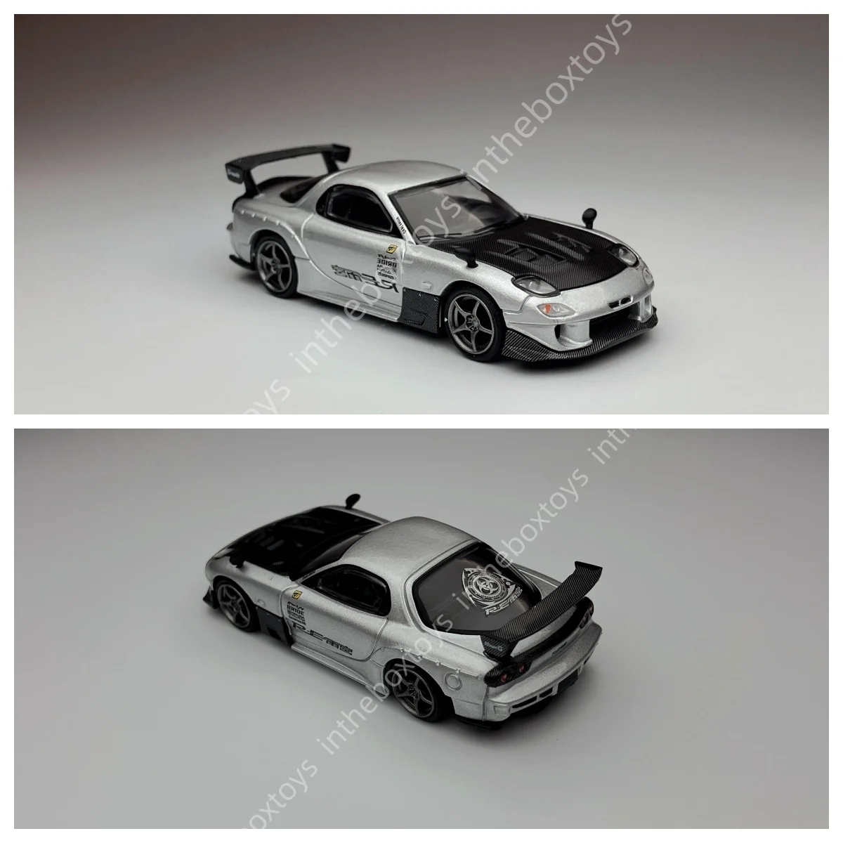 

Mini gt 1:64 1106 Rx-7 RE-Amemiya Silver JDM Diecast Model Car Alloy Limited
