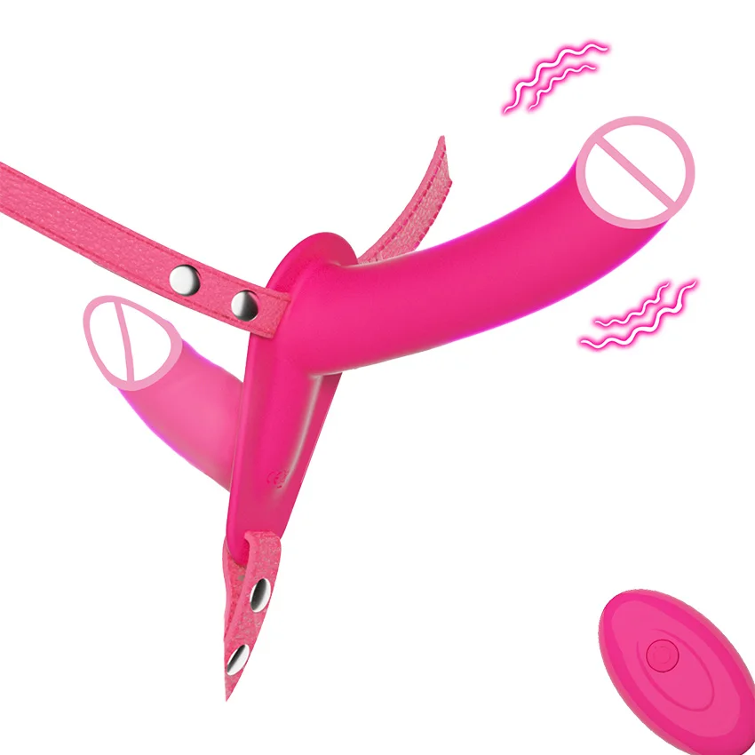 Double Penis Vibrator Dual Ended Strap on Elastic Harness Belt Strap On Dildo Adult Sex Toys for Woman Couples Anal Soft Dildos
