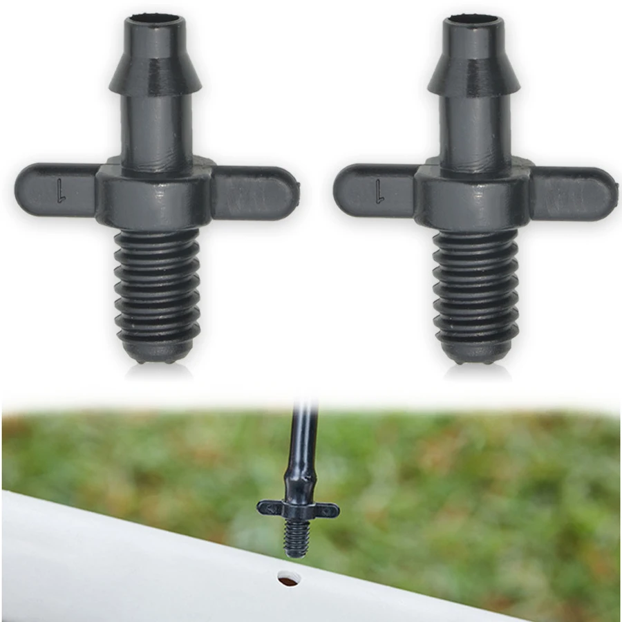 

50Pcs 1/4 Inch Barbed Straight Connector with Threaded Garden Irrigation Hoses PVC Fittings Quick Connector for 4/7mm Hose