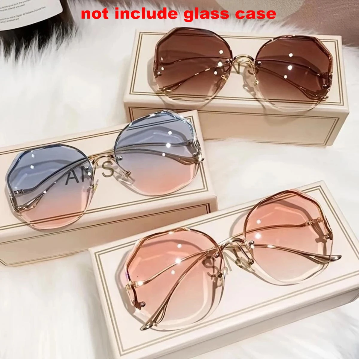 1pc Fashion Gradient Sunglasses Women Design Vintage Pilot Retro Shades Cutting Lens Gradient Sun Glasses Female UV400 Eyewear