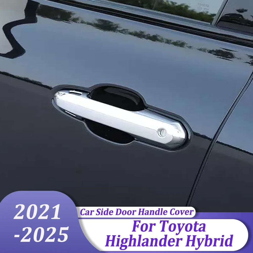 Car Exterior Accessories ABS Carbon Fiber Side Door Handle Cover Trims For Toyota Highlander Hybrid 2021 2022 2023 2024 2025