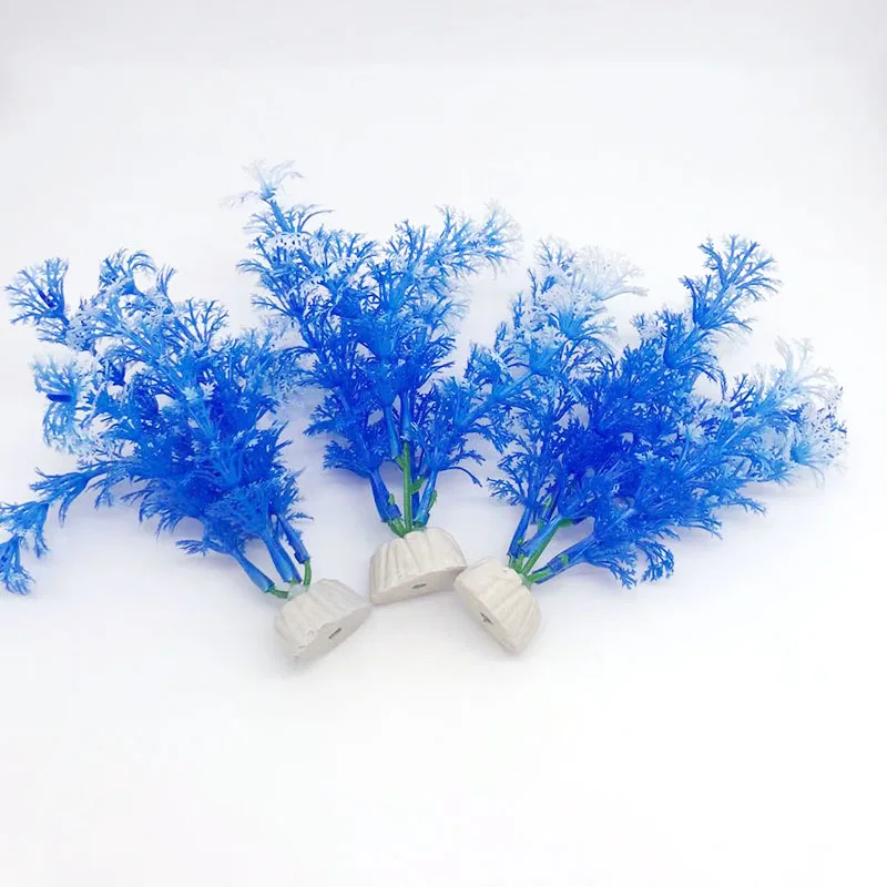 1pcs Blue Simulated Aquarium Plants Ornaments Aquarium Fish Tank Plant Underwater Grass Decor Aquarium Decoration