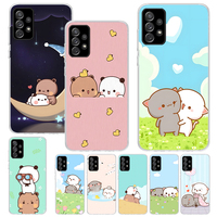 Cute Peach Goma Cat Print Soft Case for Samsung Galaxy A52 A51 A50 A42 A32 A22 A12 Phone Shell A41 A31 A21S 71 A30S A20S A10S A4