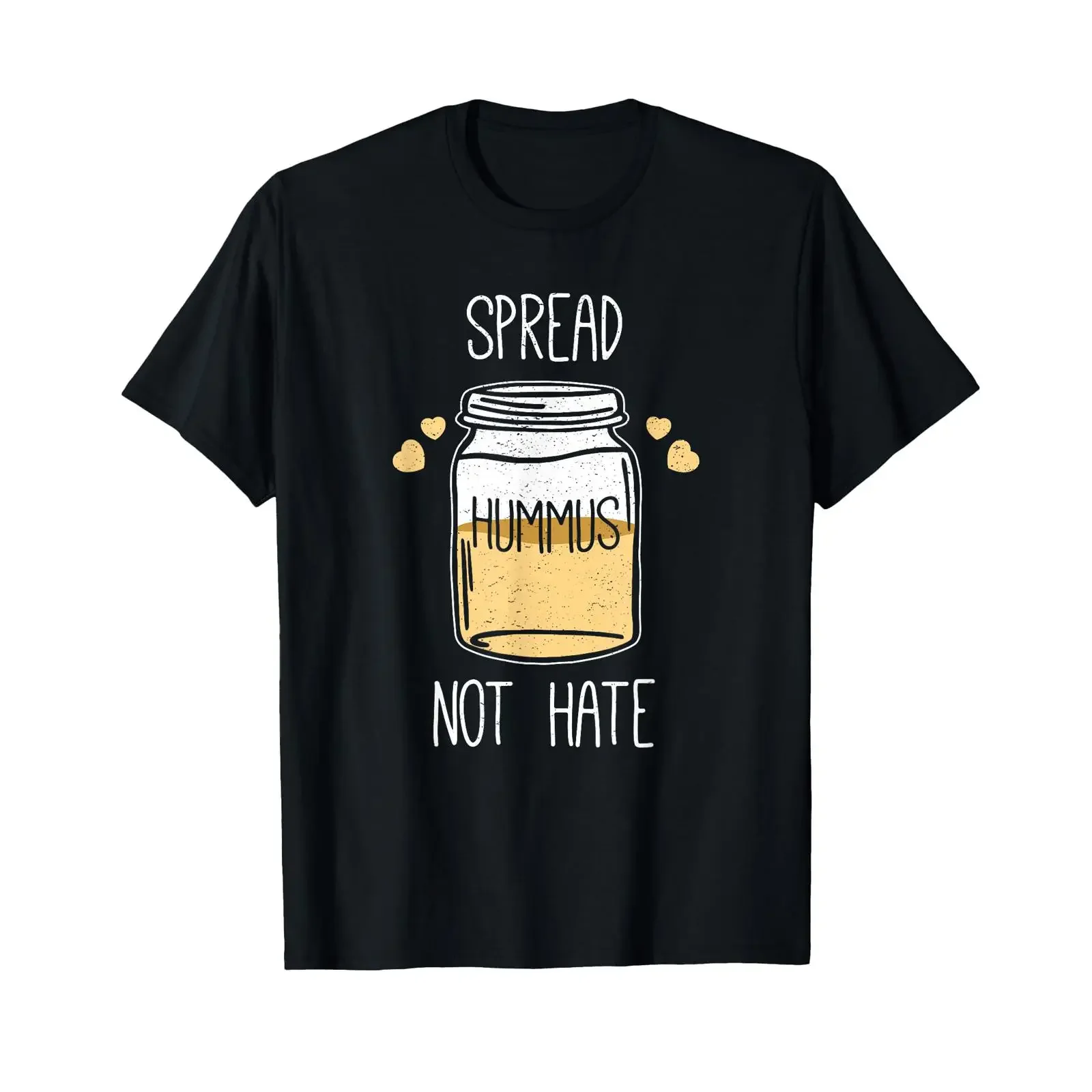 Spread Hummus Not Hate Funny Vegan T Shirt Veggie vintage Washed homme Stretched Versatile streetwear graphic Soft Unisex