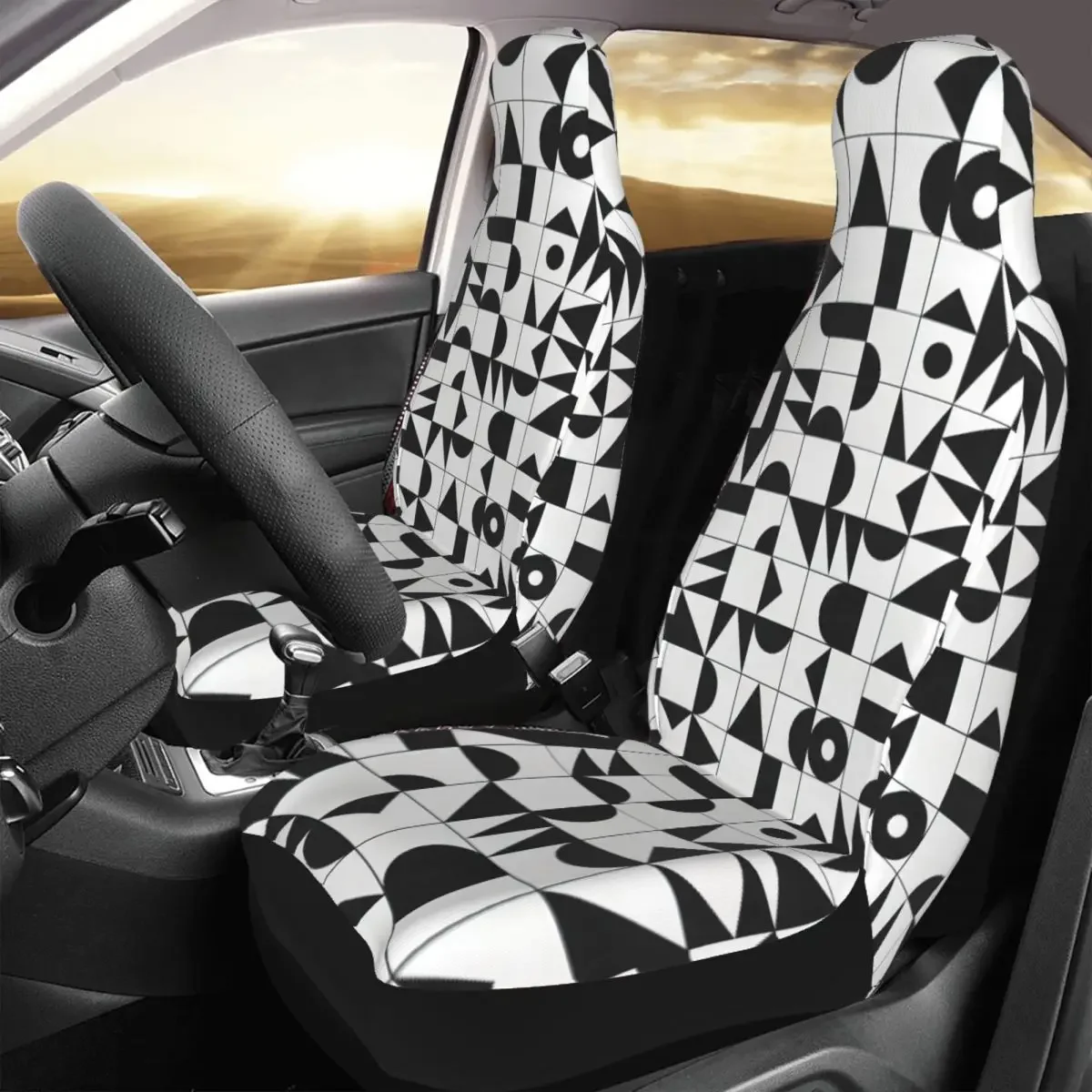 My Favorite Geometric Patterns Car Seat Cover Custom Printing Universal Front Protector Accessories Cushion Set