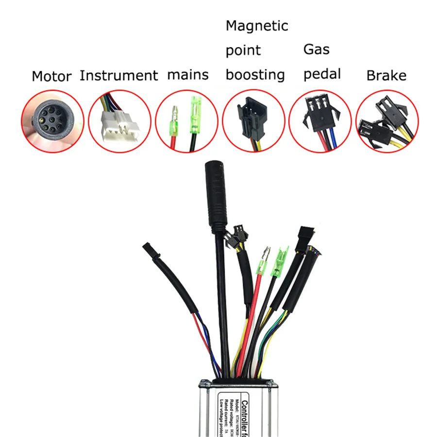 Controller 48V 36V 15A per bicicletta elettrica Ebike con motore Brushless 250W 350W