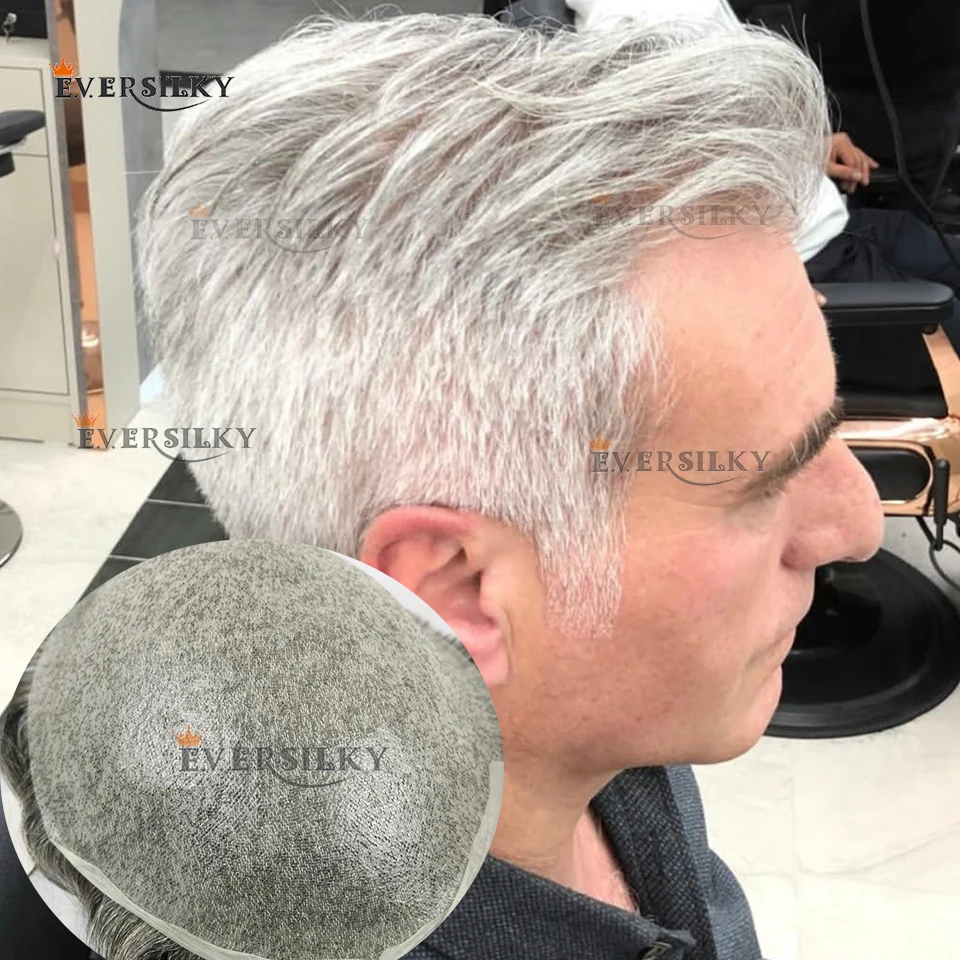 

Супер тонкая кожа, серый, черный 1B80 1B40, мужской парик 0,02 мм, невидимая естественная линия волос Vloop, плотность 80%, светлые человеческие волосы, капилляр