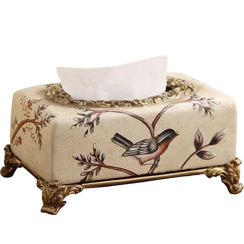 

Household European luxury tissue box, ornament living room pumping carton