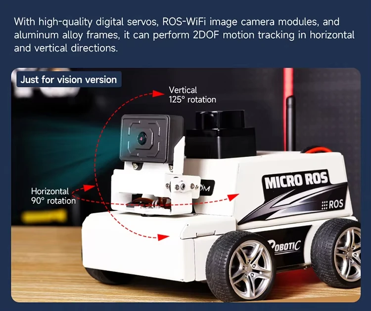 TSCINBUNY ESP32 TOF LiDAR and 4PCS 310 Encoder Motor ROS Education Robot Car Kit Virtual Machine Version