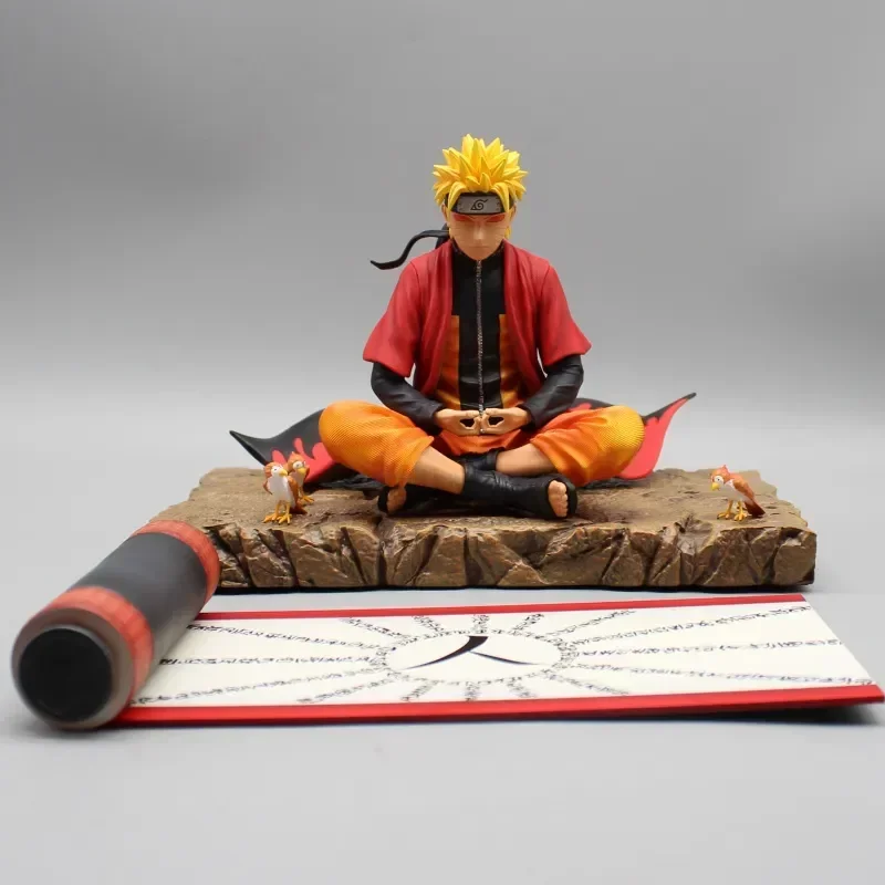 Uzumaki Naruto Anime Figure Naruto Action Figurine Sitting in Meditation Posture Statue Screen Decor Collect Anime Toys Gifts