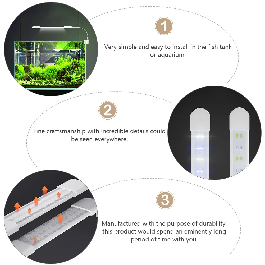 

1Pcs Aquarium Clip Lamp LED Fish Tank Light Eu Plug White Sturdy Trustworthy Practical Long Lasting Aquarium Clip Lamp