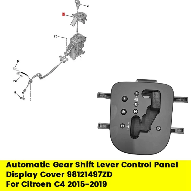 Automatic Gear Shift Lever Control Panel 98121497ZD For Citroen C4 2015-2019 Gear Position Display Cover