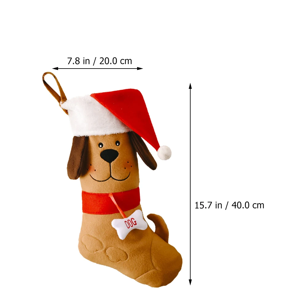 

Christmas Stocking 40x20cm Dog Bone Design Storage Socks Hanging Pendants Gift Bags Flannelette Material Multi Functional