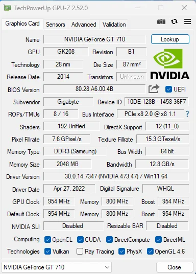 GIGABYTE новая игровая видеокарта GeForce GT710 2 ГБ GDDR3 64-битная видеокарта NVIDIA GV-N710D3-2GL игровая видеокарта
