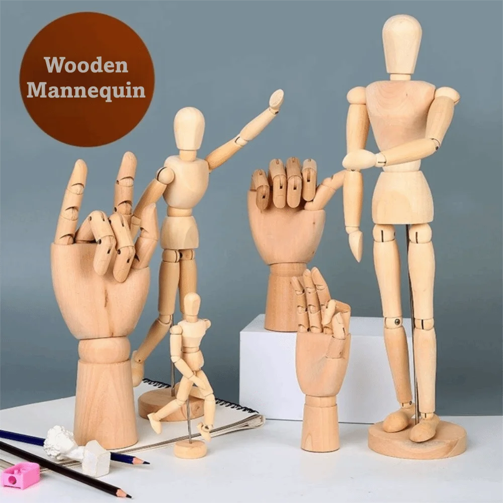Multiple Sizes Sketch Mannequin Wooden Joint Movable Jointed Mannequin Poseable Artists Manikin