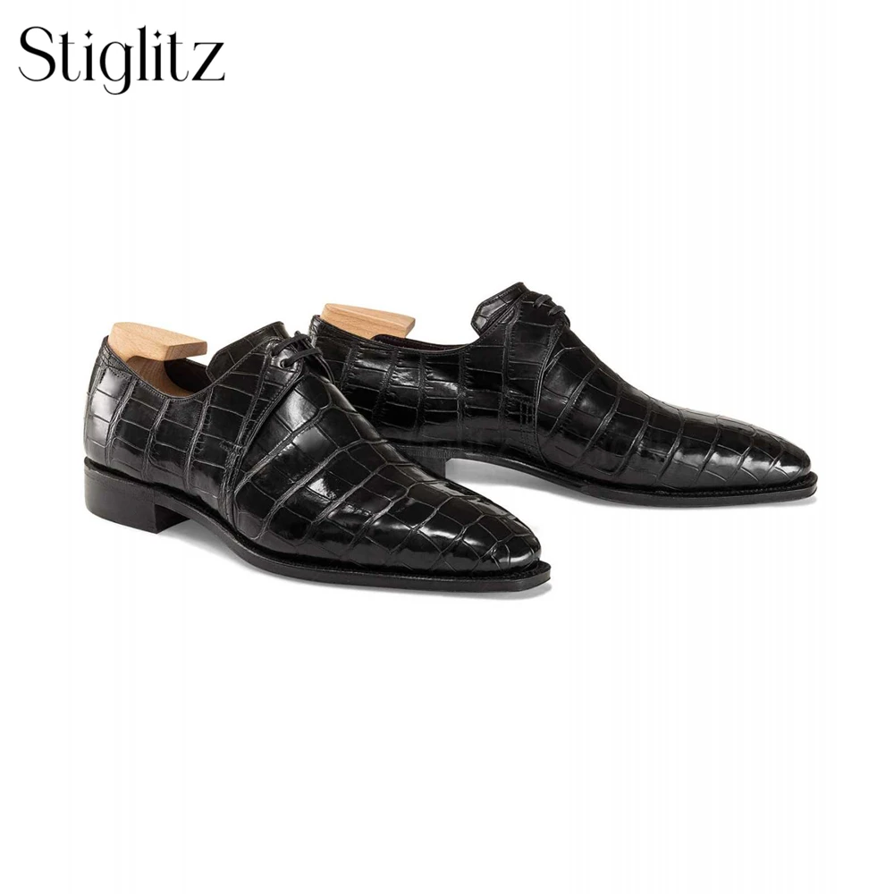 

Two Eyelet Derby Shoes for Men Calf Leather Lace up Business Dress Shoes Black Piping Handmade Leather Shoes for Banquet Wedding