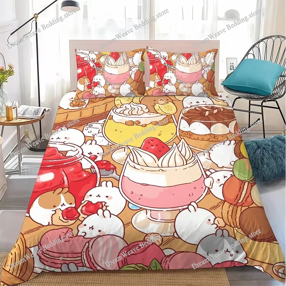 

Cute Cartoon M-Molangs Duvet Cover Set Home Style Bedding Soft Laundry Cotton Bed Student Dormitory Gift