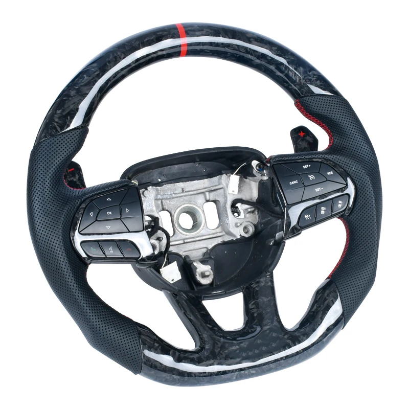 

Для Jeep Grand Cherokee SRT 2014, высококачественные аксессуары для интерьера рулевого колеса из углеродного волокна на заказ