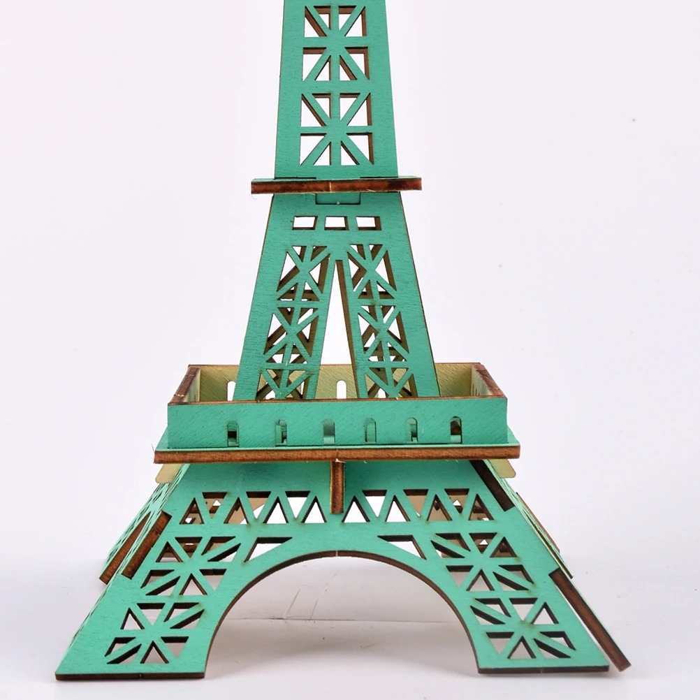 

3 D Kid Puzzles Eiffel Tower Jigsaw Desktop Kids 3D Wooden for Buildings Child Toy