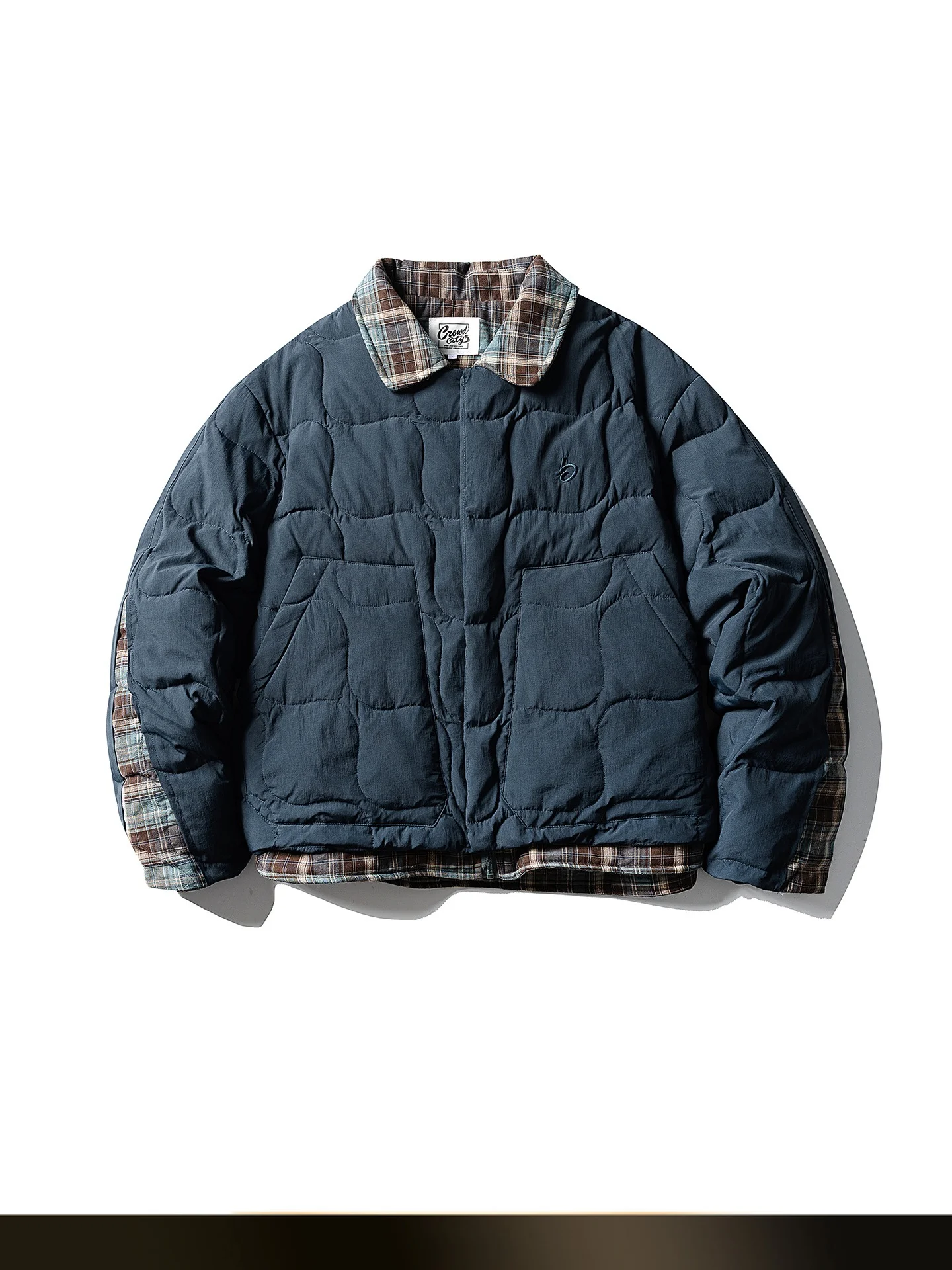 

Американская ретро-куртка с цветными блоками, утепленная пухом (90% пуха), для пар, имитация двухслойной стеганой нейлоновой ткани, молодежная мода