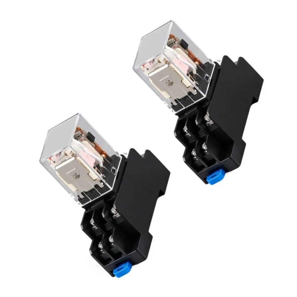 2pcs LY2NJ Electromagnetic Intermediate Relay 220V AC With Indicator Light For Industrial Control Panel Socket Base HH54P
