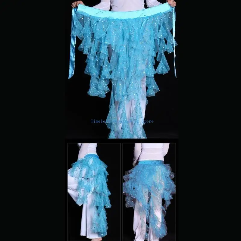 97QE قابل للتعديل الرقص الشرقي الخصر حزام للف الوسط الورك التفاف وشاح الورك لراقصة البطن الهندية مرحلة العروض الخصر الملحقات #3