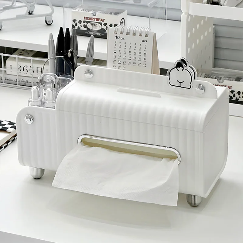 

Tissue Box Living Room Coffee Table Desktop Multifunctional Paper Drawer Bedroom Home Office Remote Control Creative Storage Box