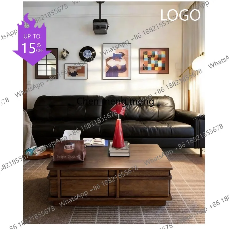 M183 Black Walnut Sofa Corner Table Art Designer Pre-used Coffee Table Designer New Coffee Table
