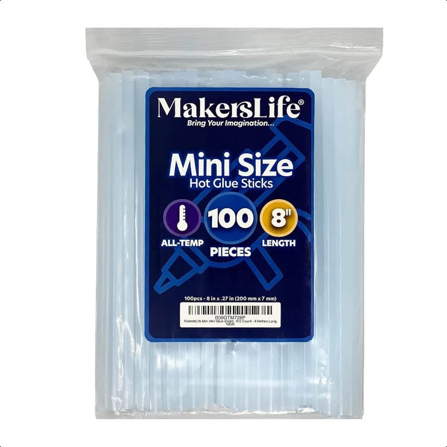 

Mini Size Hot Glue Sticks Bulk100pack 8 x.27 Clear AllTemp Glue Gun Sticks for Art Craft DIY and Most Gluing Projects Compatibl