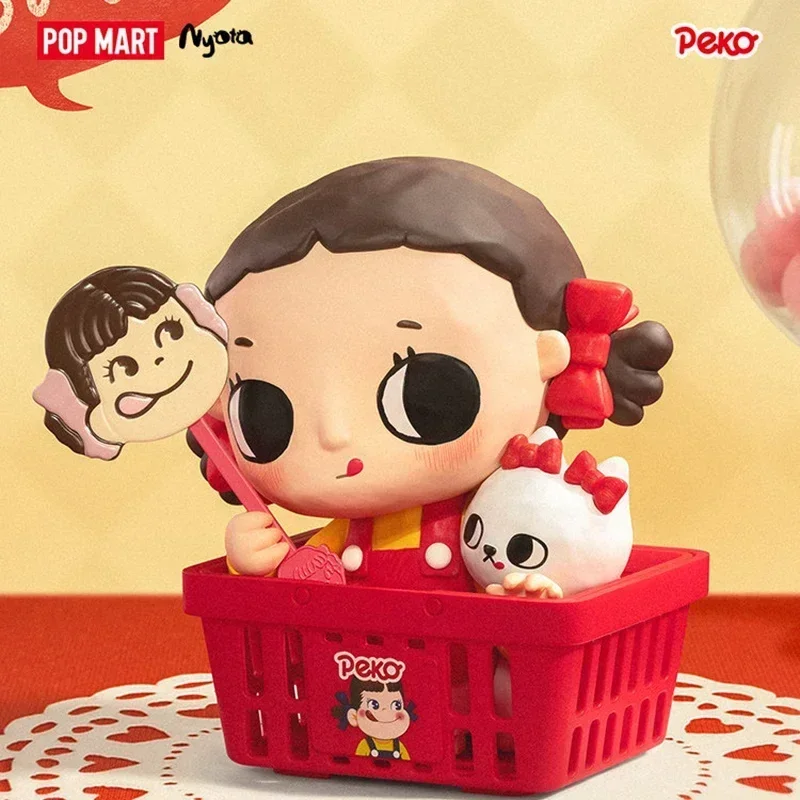 POP MART Nyota Peko Kawaii Anime Action Figure Mystery Box Cute Doll Blind Series Collectible Toy for Fans