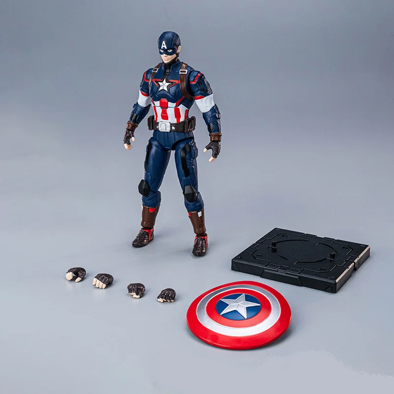 Nowy zestaw 6 figurek Marvel Anime Iron Man Spider-Man Thor Kapitan Ameryka Hulk Thanos w skali 1/12, model do składania dla dzieci