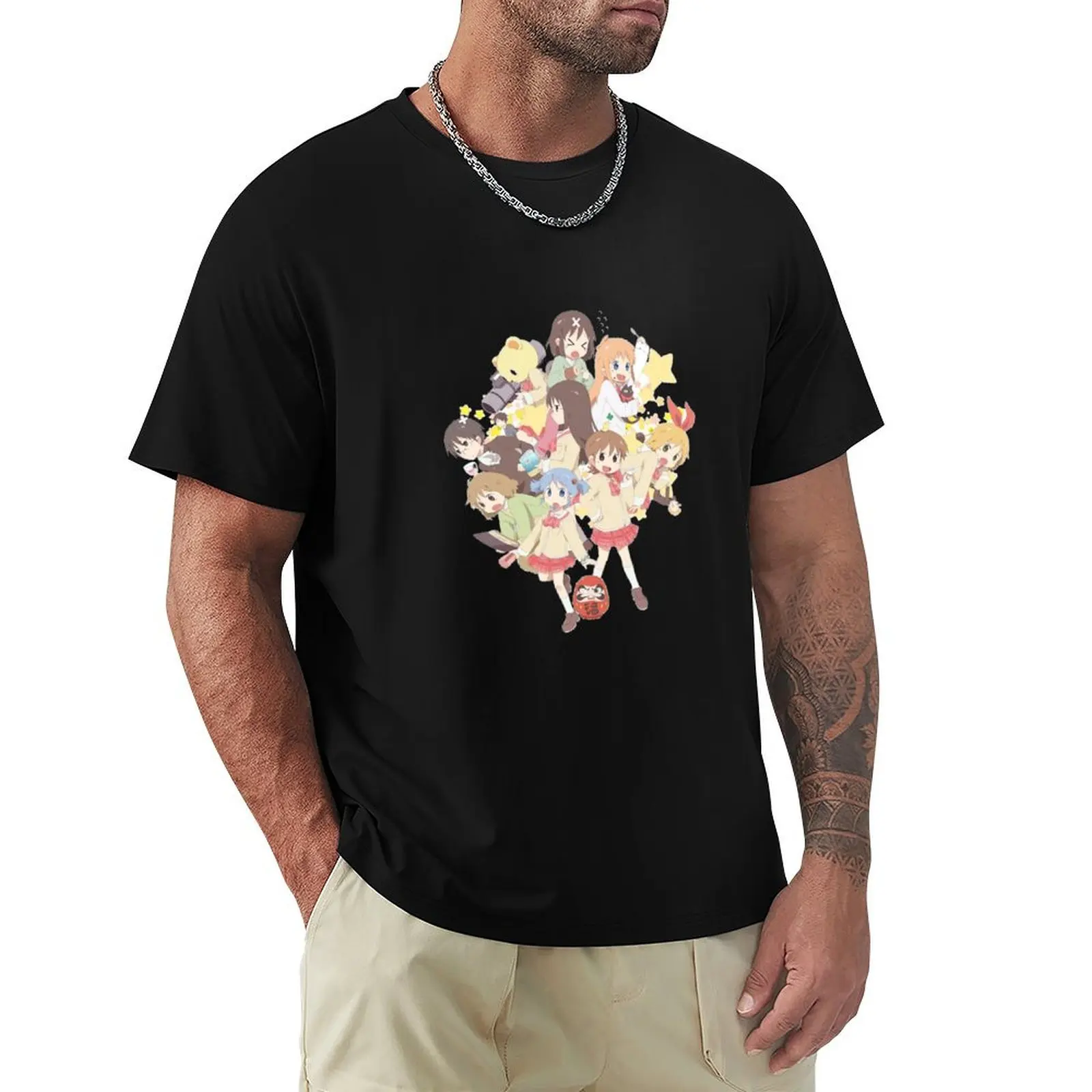 

Nichijou Characters Group Artwork T-Shirt plus size tops summer shirt T-shirt men