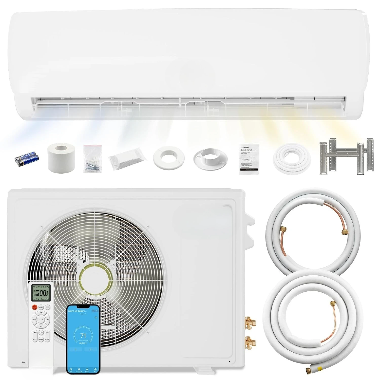 18000 BTU 19 SEER Ductless Mini Split Heat Pump Air Conditioner Cooling Heating 230V, Custom