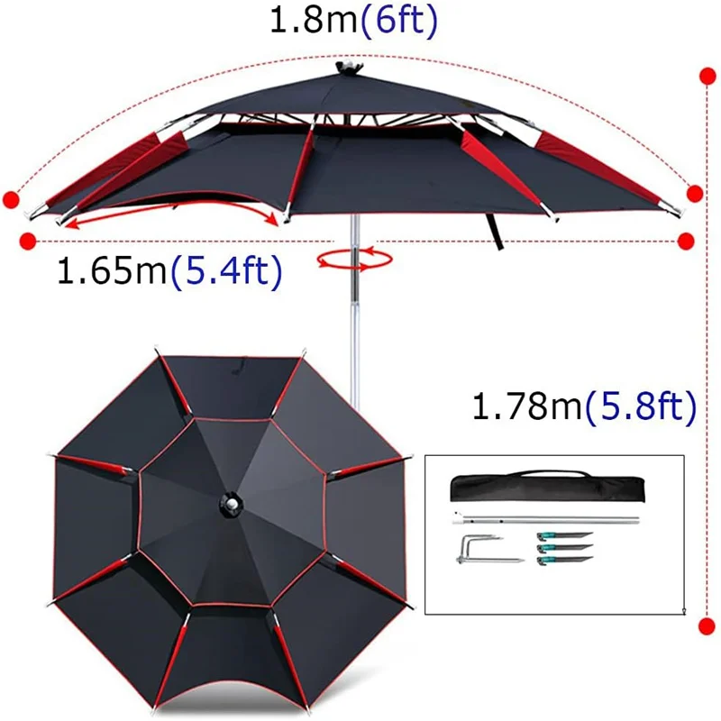 Fishing Umbrellas Outdoor Canopy Sunshade Beach Umbrella Small Patio Umbrella