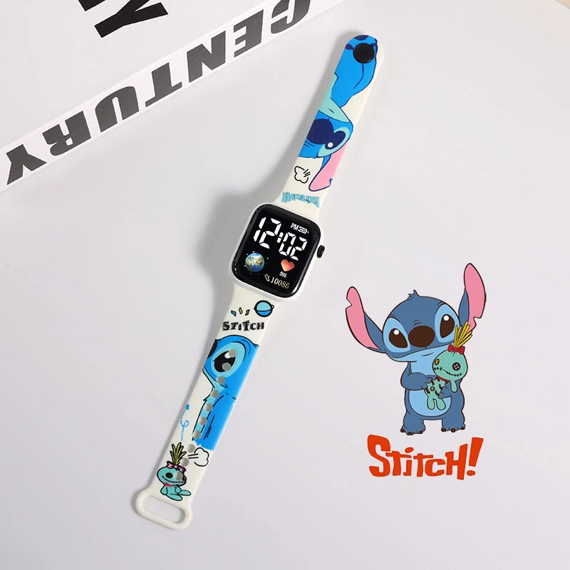 Disney Stitch Children\'s Electronic Watch Fashion Animation Boy Girls Digital Watch Student Sports Wrist Watch Kids Gift