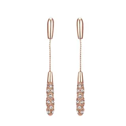 South Korea's new high-end French earrings, water drop-shaped long full diamond alloy earrings temperament Internet celebrity