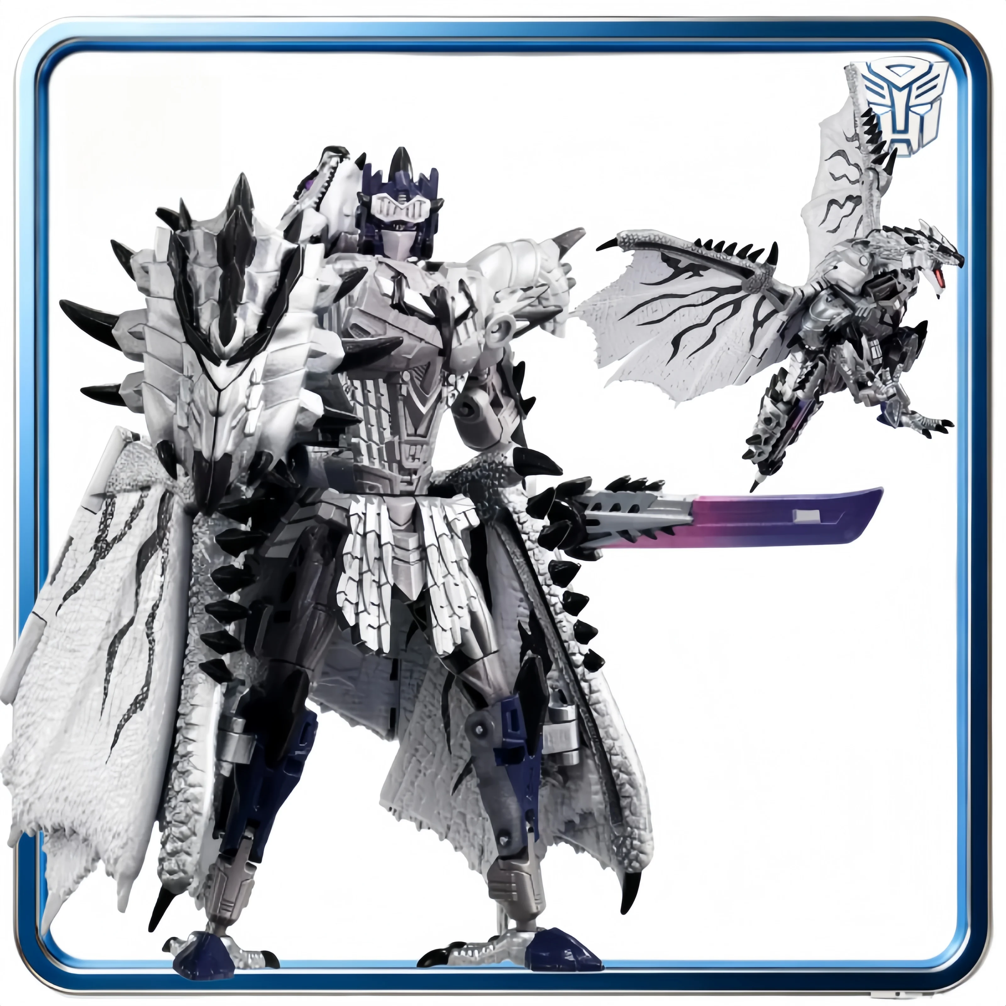 

【In-stock】Transformable Toys Monster Hunter Optimus Prime Silver Rathalos Form Action Figure