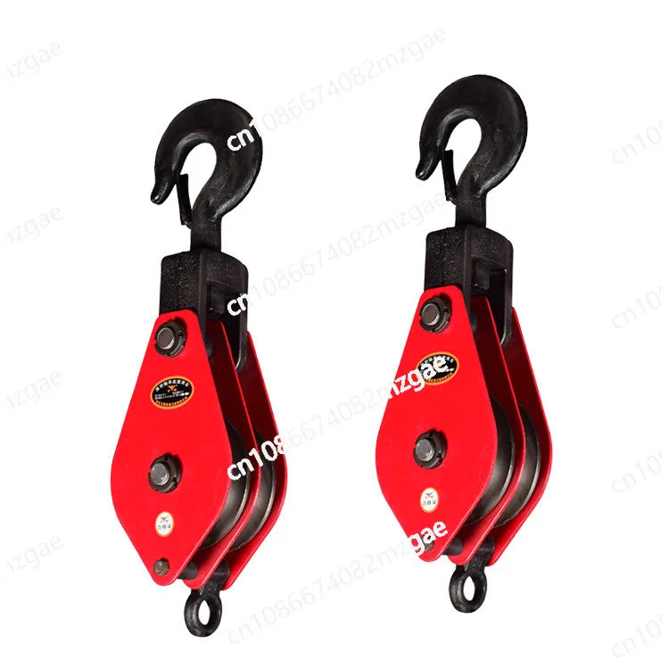 

Lifting Pulley Hook Ring Fixed Movable Pulley Group Manual Lifting Wire Rope Pulley Single Double Three Wheel Multi Wheel