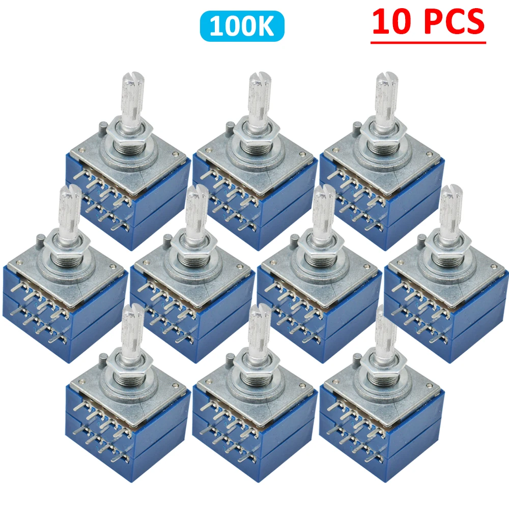 1PCS 5/10 PCS Rotary Potentiometer 50K / 100K LOG ALPS RH2702 Audio Volume Control Pot Stereo W Loudness L