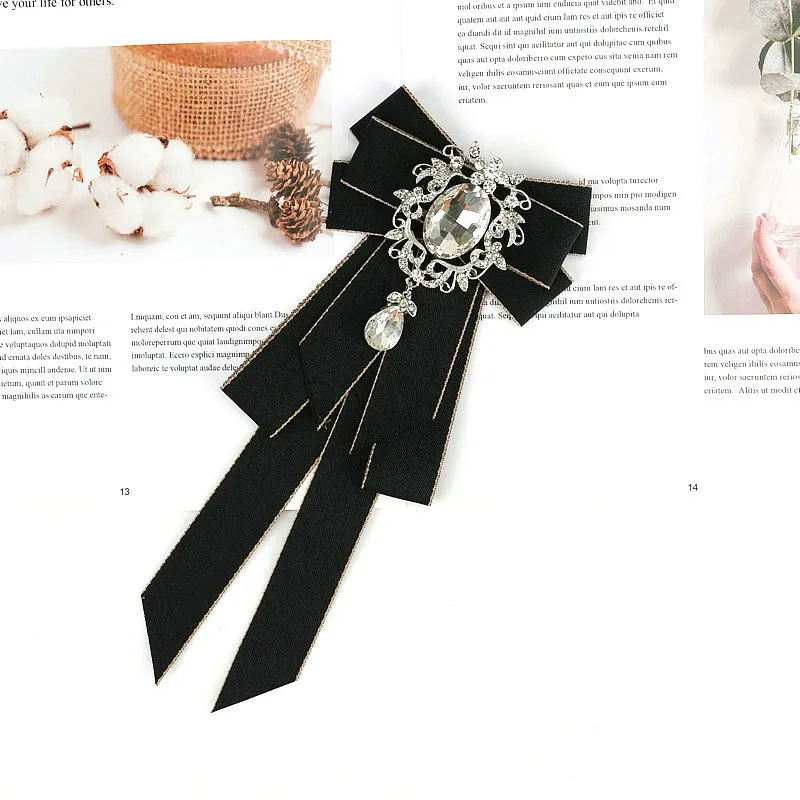 Neue elegante klassische retro bowtie neck tie band strass corsage bowtie cravat geschenke für männer hochzeit formale kleid zubehör – Detail 32