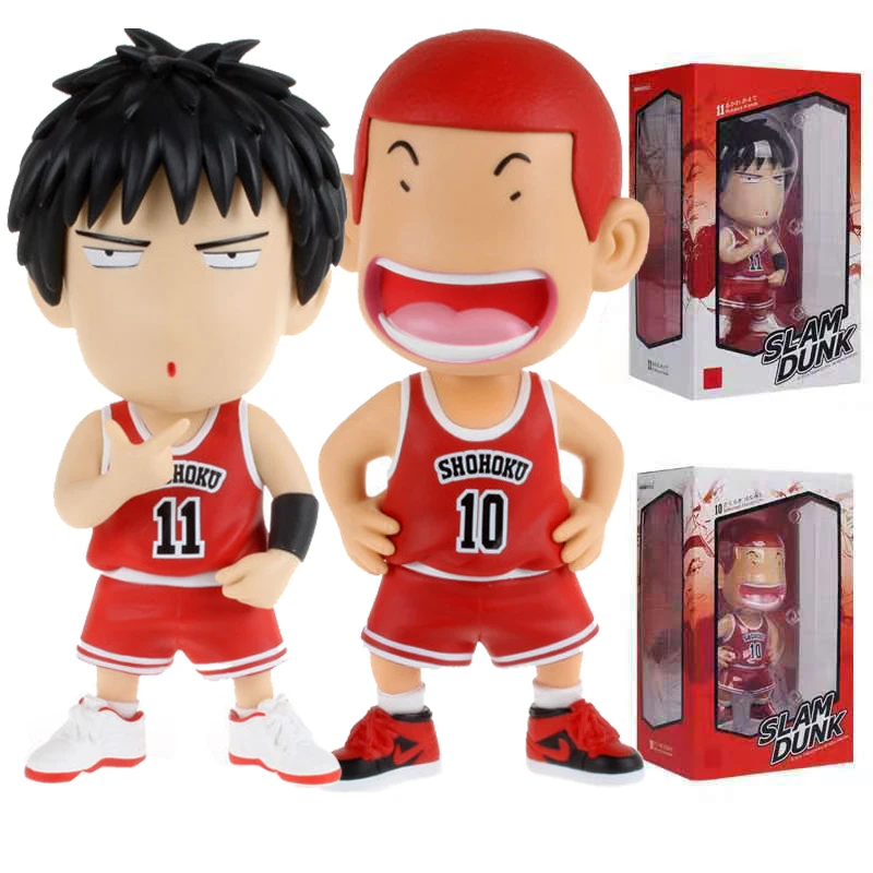 16CM Anime SLAM DUNK Figure Q Version Standing Sakuragi Hanamichi Model Rukawa Kaede Toy Gift Collection Action Figure PVC Boxed