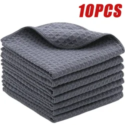 Microfiber Towel Cleaning Cloth Honeycomb Pineapple Grid Towels Waffle Car Wash Absorbent Rag Fast Drying Household Scouring Pad