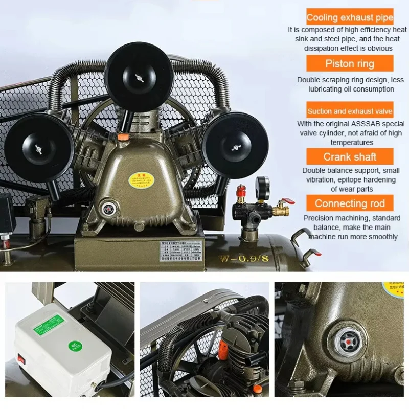 2025 مصنعي الضاغط ضواغط الضغط من نوع المكبس الصامت بيع 180L 8Bar.5Kw