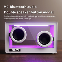 M9 Wireless Transparent Speakers With LED Color Ambient Light Hi-Fi Portable Clock Bluetooth Speaker Home Decoration Music Box