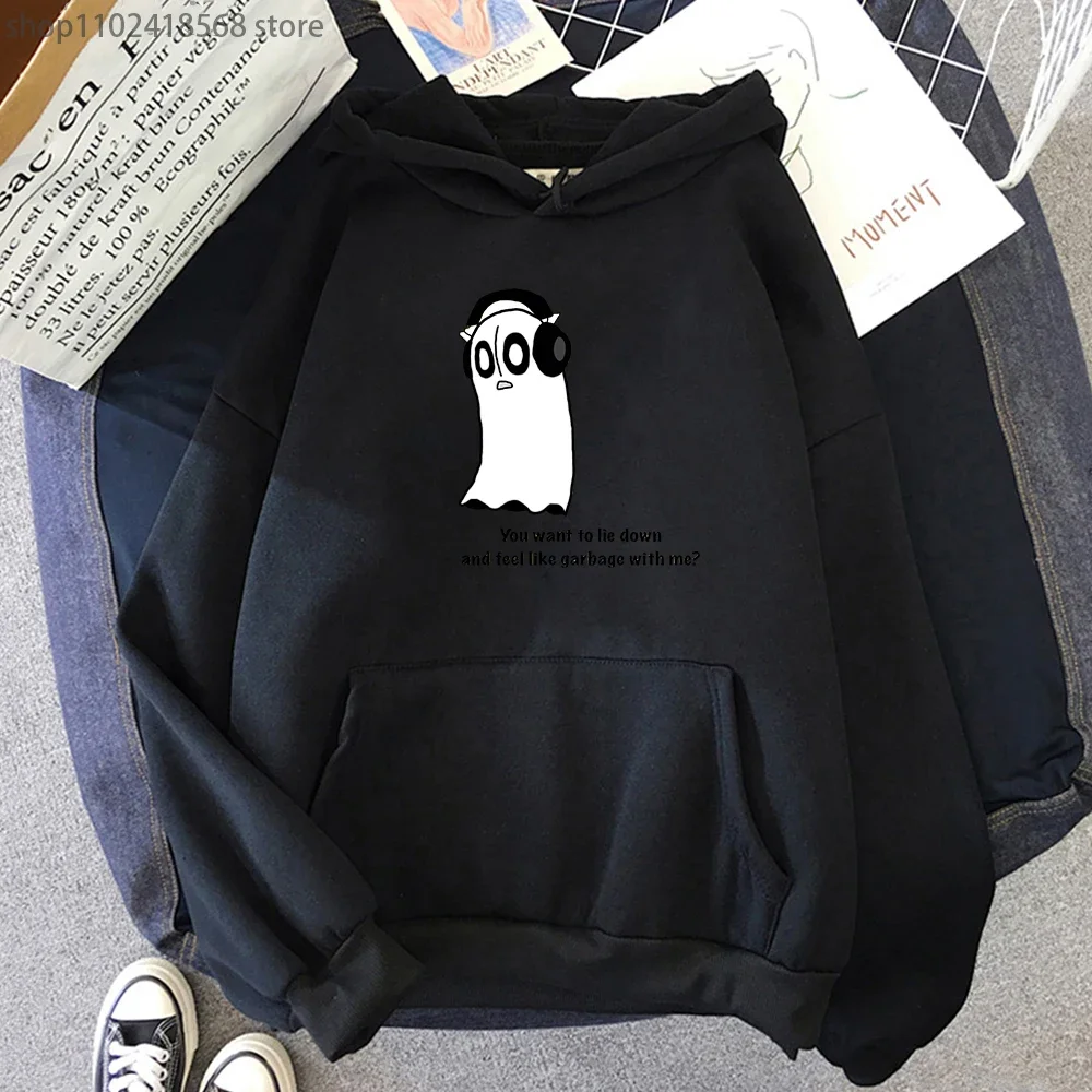 Undertale Game Hoodies Kawaii Cartoon Napstablook Ghost Sweatshirt Halloween Graphic Pullovers Hooded Women Hoodie Men Clothes