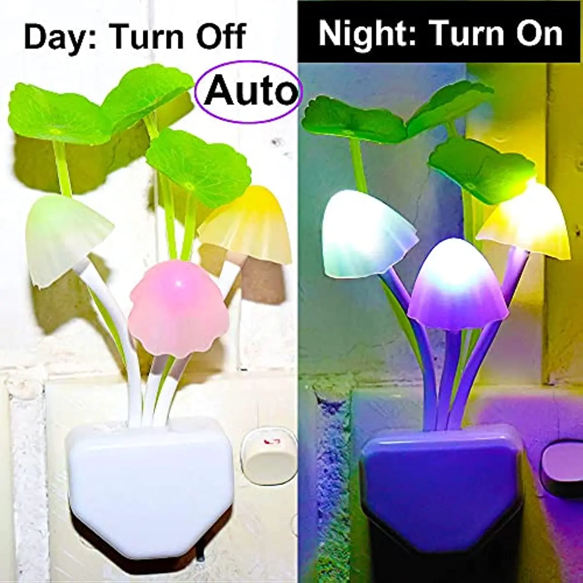 LEZOE 2 Pcs lampada luce notturna sensore automatico luci a LED 7 luci notturne carine a colori per campeggio giardino camera da letto bagno decorativo per la casa