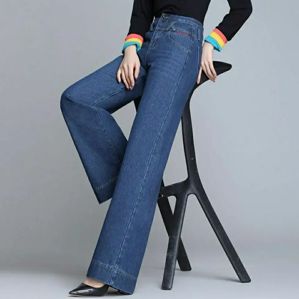 

Streetwear Fashion Women Oversize Jeans Spring Autumn New High Waist Straight Pants Denim Loose Korean Casual Wide Leg Trousers