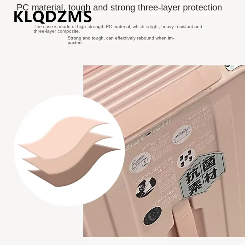 KLQDZMS High-quality Suitcase Large-capacity PC Trolley Case Women Boarding Box Family Travel Essentials Rolling Luggage