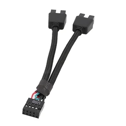 Motherboard USB 2.0 9pin Header 1 to 2 Extension Hub Splitter Adapter Converter