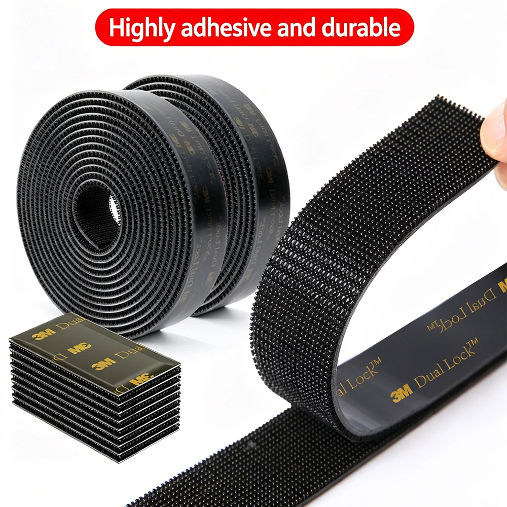 3M Dual Lock Mushroom Self-Adhesive Tape, Heavy Duty Interlocking Fastener, Waterproof Reusable No Residue Double Sided Hook Loo